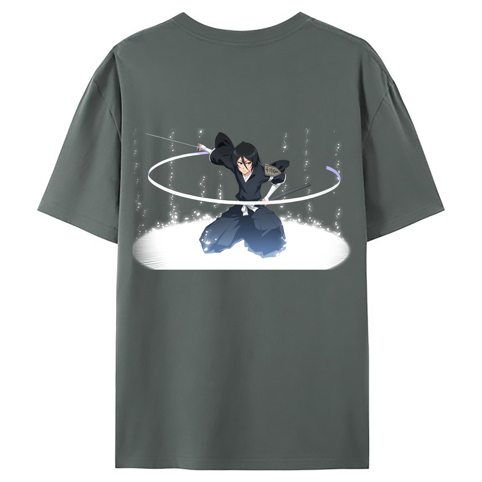 （画像用） ブリーチ 朽木ルキア BLEACH Kuchiki Rukia 綿100％ メンズ半袖Tシャツ（バックプリント） 通気性